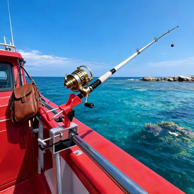Adjustable Boat Rod Holder with Temperature Adjustment Screw
