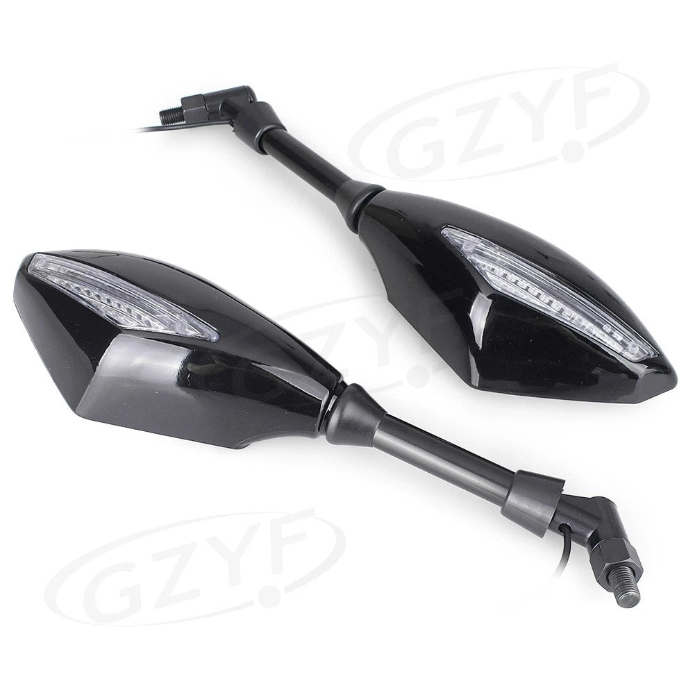 Street Rearview Mirror Side Mirrors with LED Signal for Motorcycle