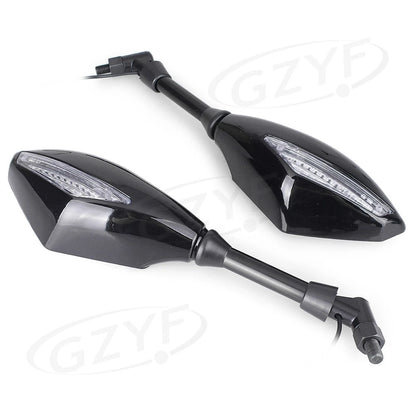 Street Rearview Mirror Side Mirrors with LED Signal for Motorcycle