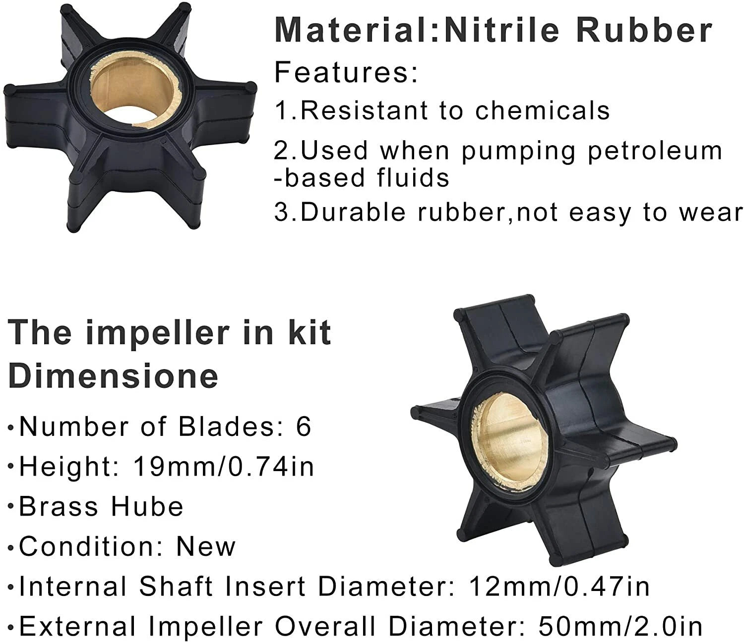 Water Pump Impeller Kit for Evinrude Johnson 20-35 HP Outboard (Replaces 393630)