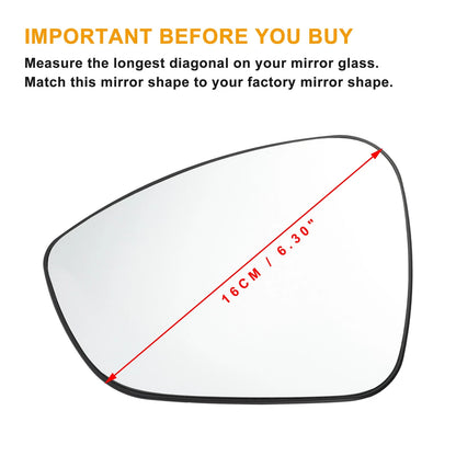 Left Side Heated White Mirror Glass for Citroen C4 Grand Picasso (2007–2013)