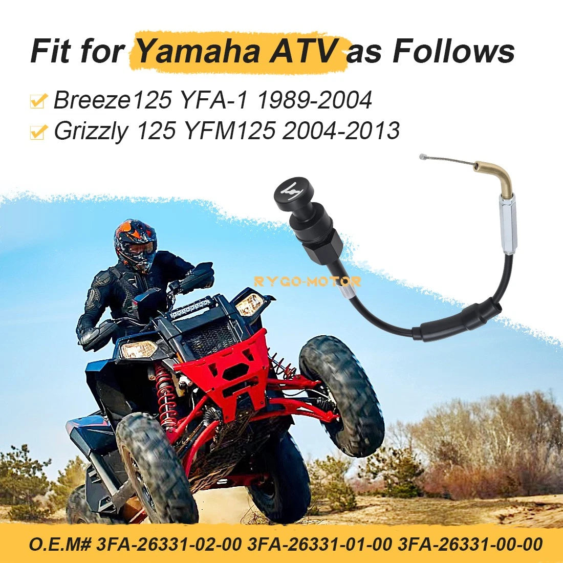Starter Choke Cable for Yamaha Breeze 125 YFA-1 (1989–2004) 3FA-26331-02-00