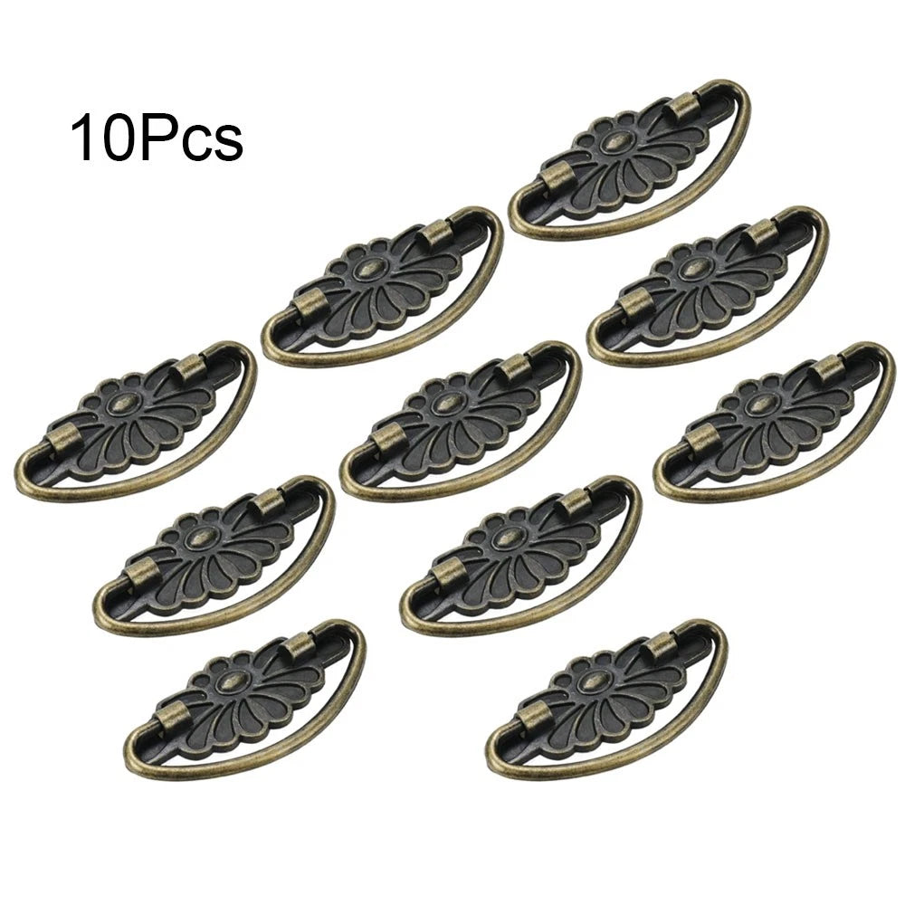 10Pcs Zinc Alloy Drawer Knob Decorative Drop Pulls Door Handle Cabinet Hardware
