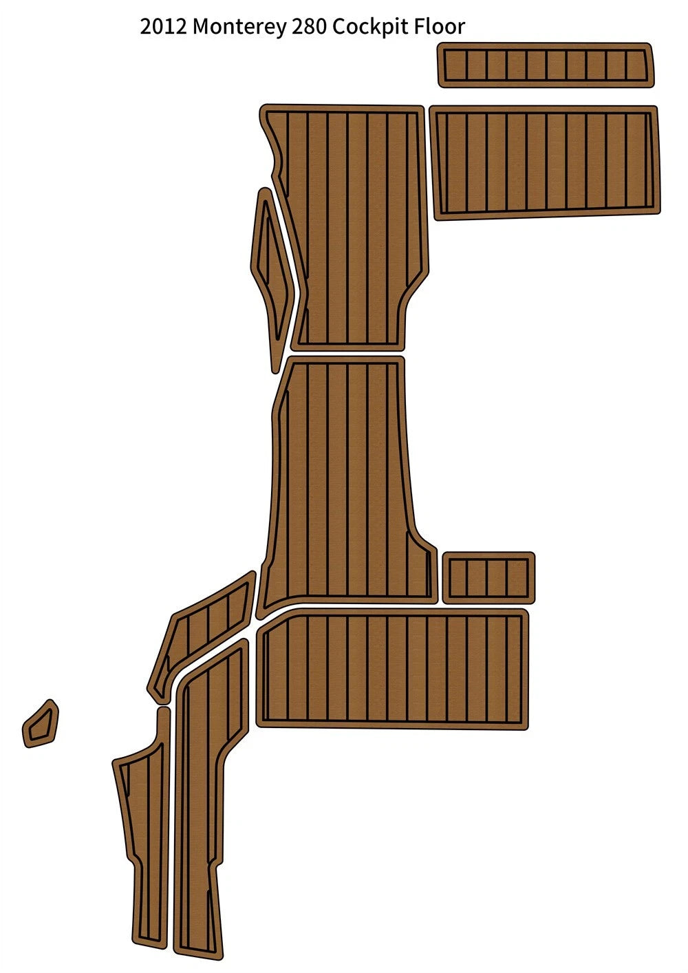 EVA Foam Faux Teak Decking Floor Mat for Monterey 280 (2012)