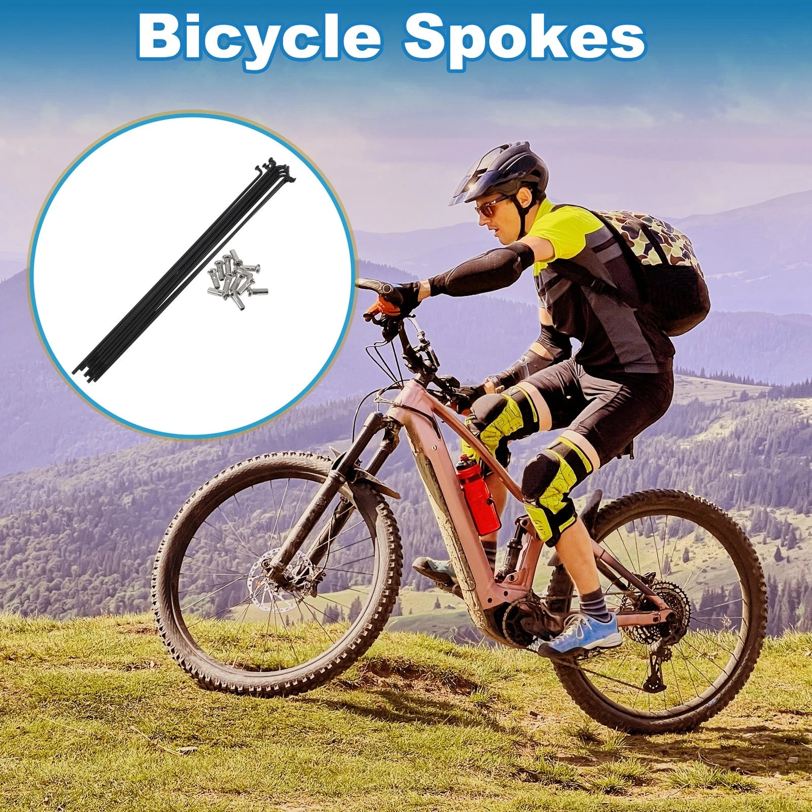 Bicycle Spokes Nipple Set 304 Stainless Steel 14G 171mm Universal