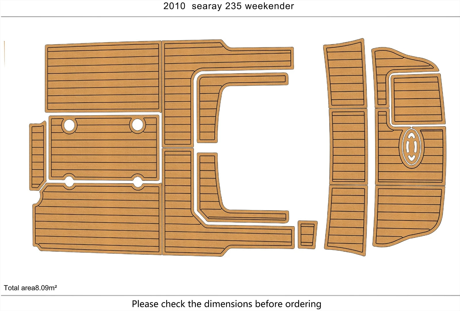EVA Foam Teak Deck Flooring Mat for Sea Ray 235 Weekender (2010)