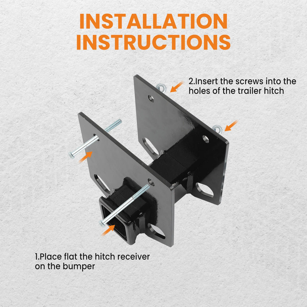 Trailer Hitch Receiver 2 Inch for 4x4 Square Rear (RV Bumper)