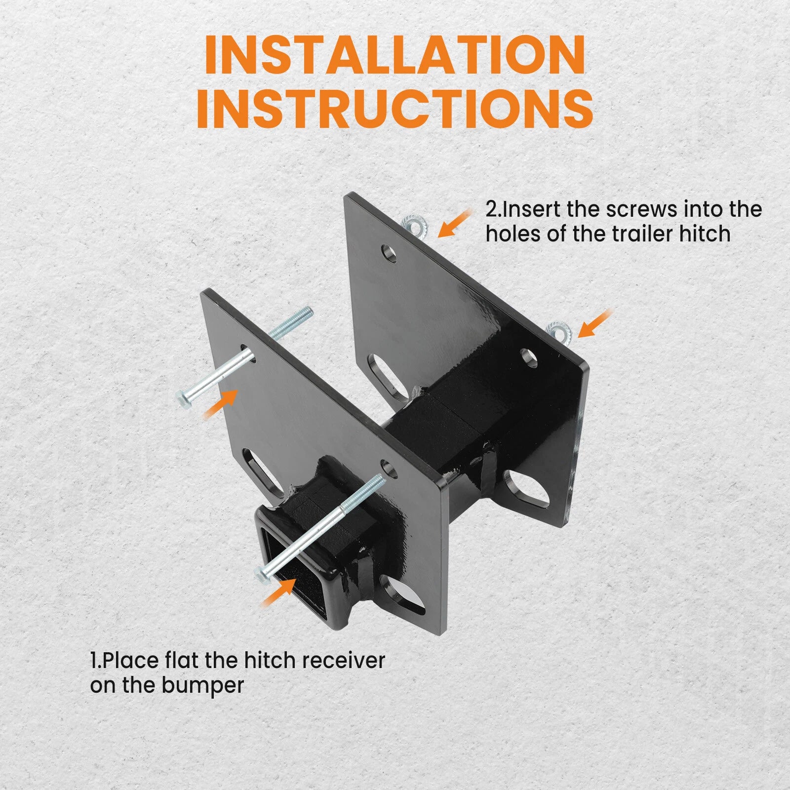 Trailer Hitch Receiver 2 Inch for 4x4 Square Rear (RV Bumper)