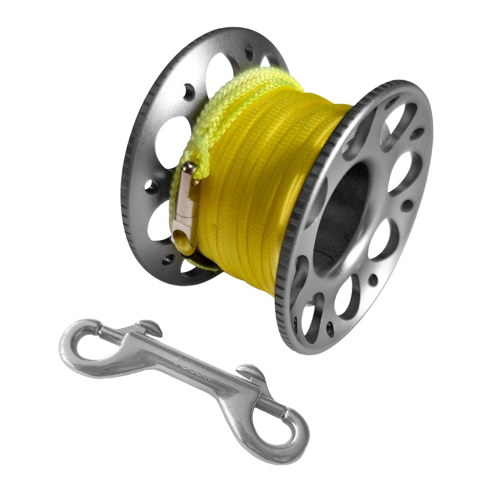 Compact 60mm Diving Spool Finger Reel for Cave (30m High Visibility Line)