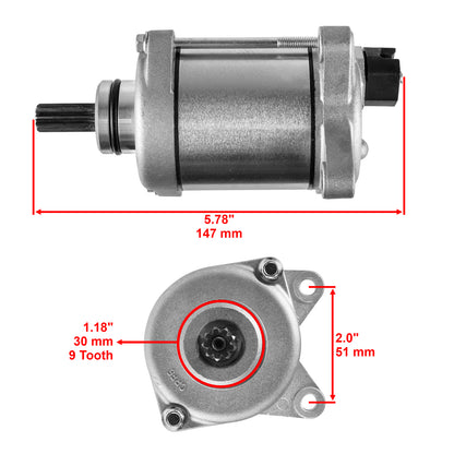 Starter with Relay Solenoid Replacement for Honda TRX250TE Recon 250 (2008–2021)