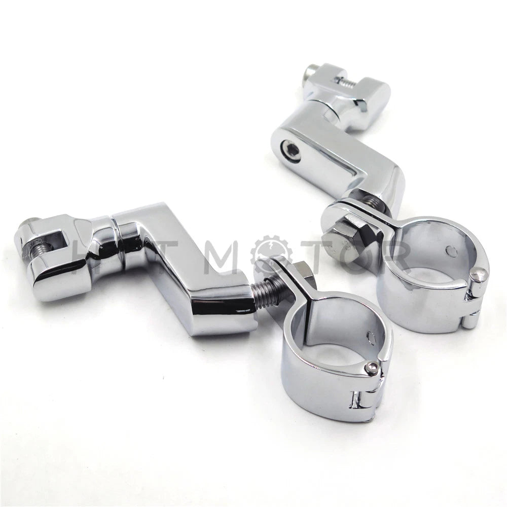 Chrome 1.5" 38mm Highway Engine Crash Bar Foot Pegs for Harley