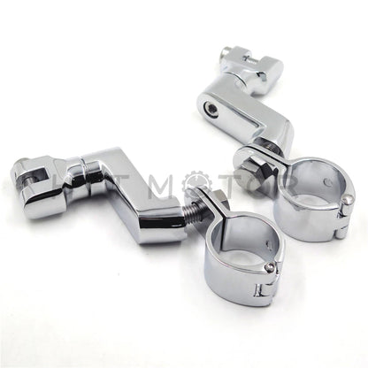 Chrome 1.5" 38mm Highway Engine Crash Bar Foot Pegs for Harley