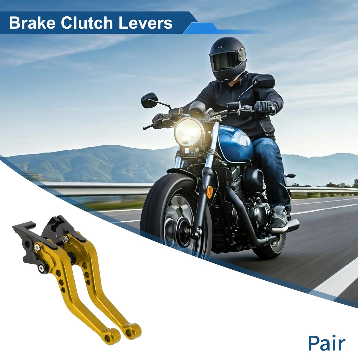 Adjustable Short Brake Clutch Levers for Kawasaki Ninja 300/Z300 (2013–2017) Gold Tone