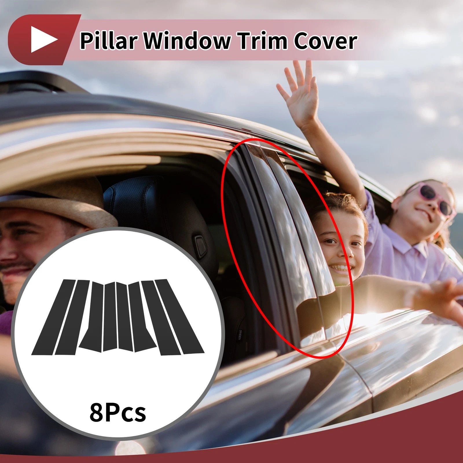 Door Pillar Window Trim for Audi Q7 (2006–2015) Black Front Rear Left Right