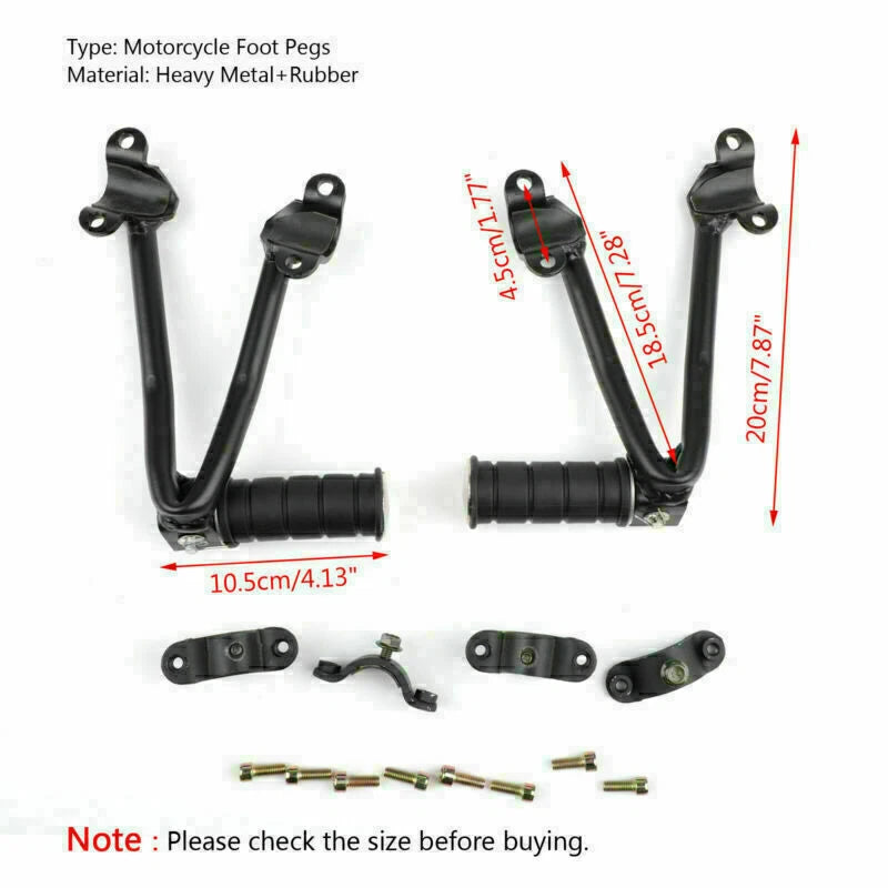 Rear Passenger Foot Peg Bracket for Kawasaki Vulcan 650 VN650 (2015–2023) Black T9