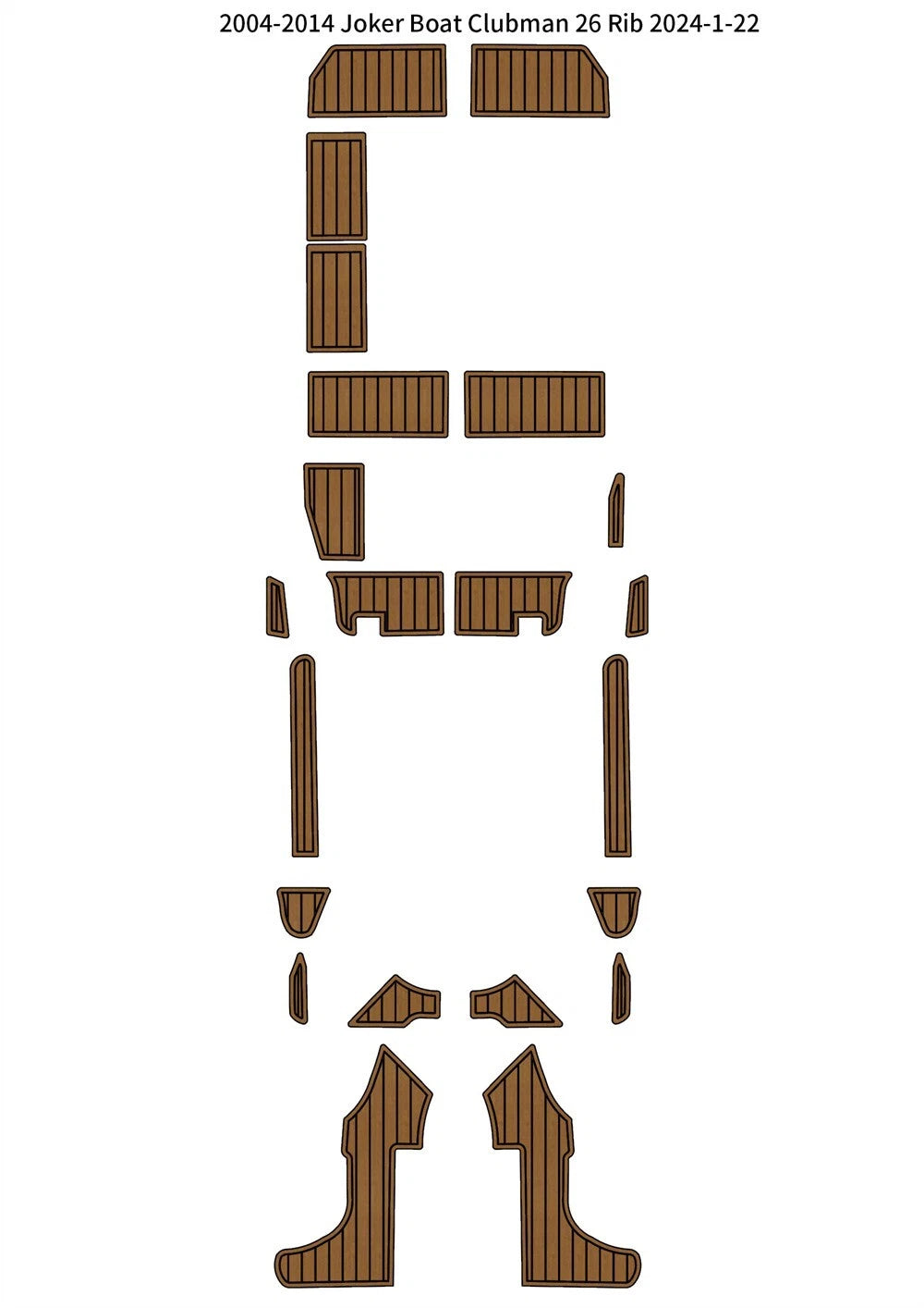 EVA Foam Faux Teak Flooring for Joker Boat Clubman 26 (2004–2014)