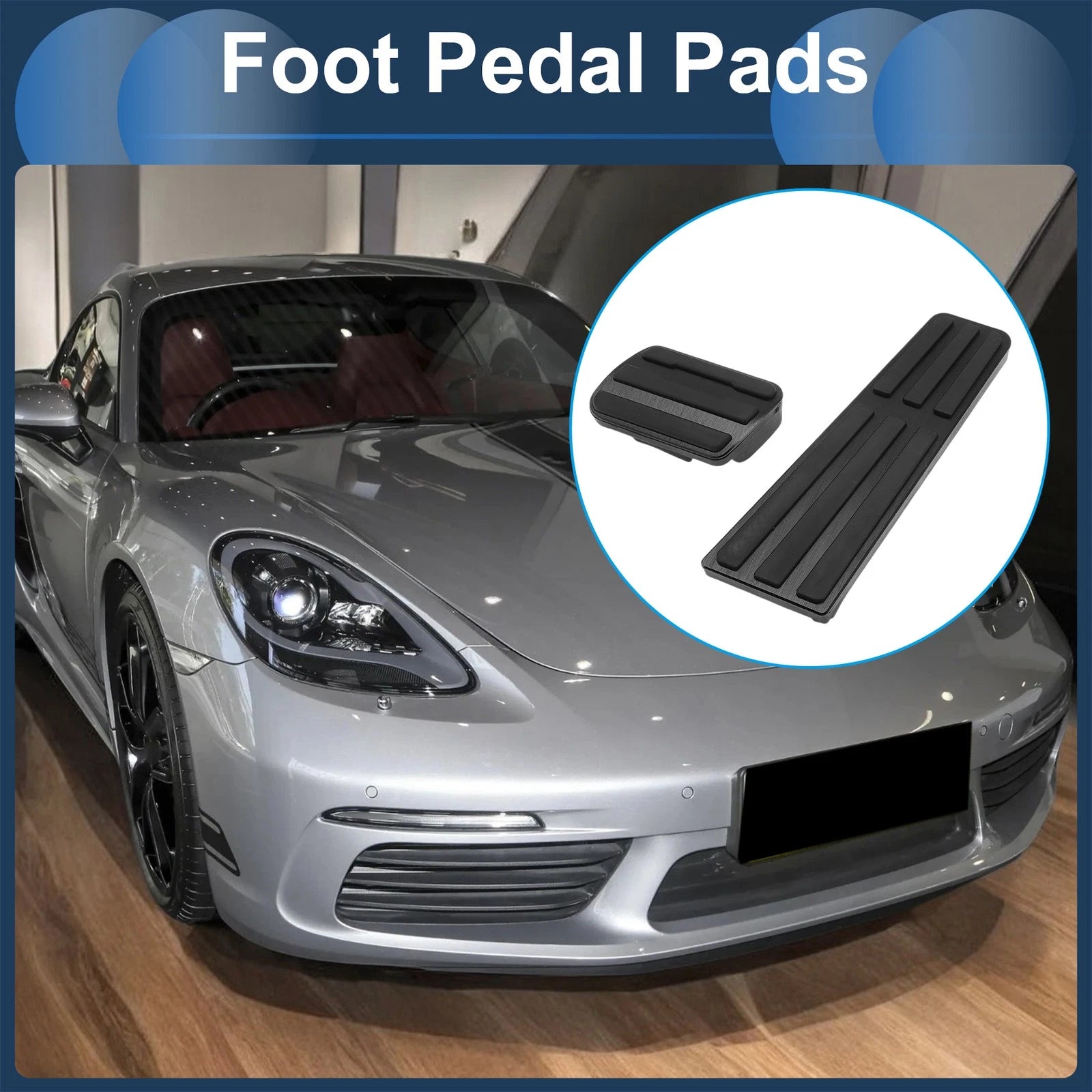 2X Automatic Foot Accelerator Pedal Covers for Porsche 718/911 (No Mark)