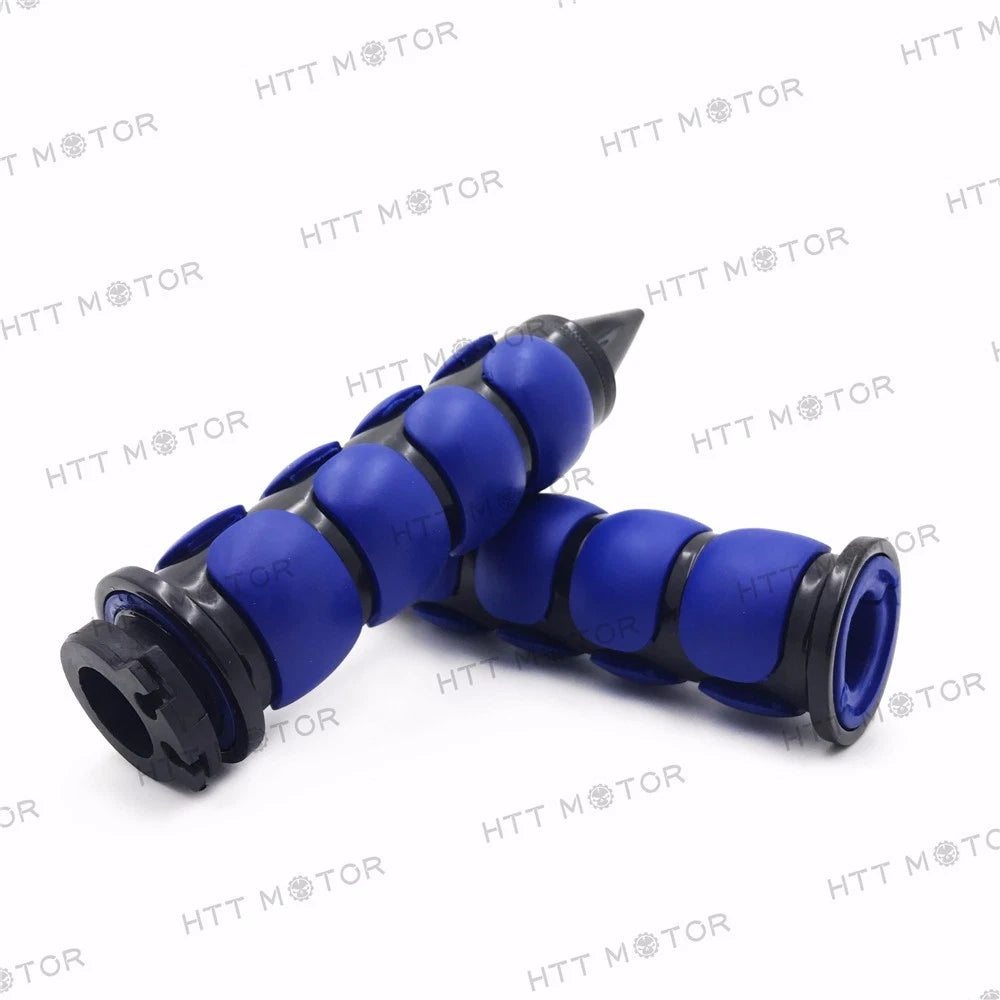 Custom Spike Hand Grips for Motorcycle (7/8" 22mm) Black Blue