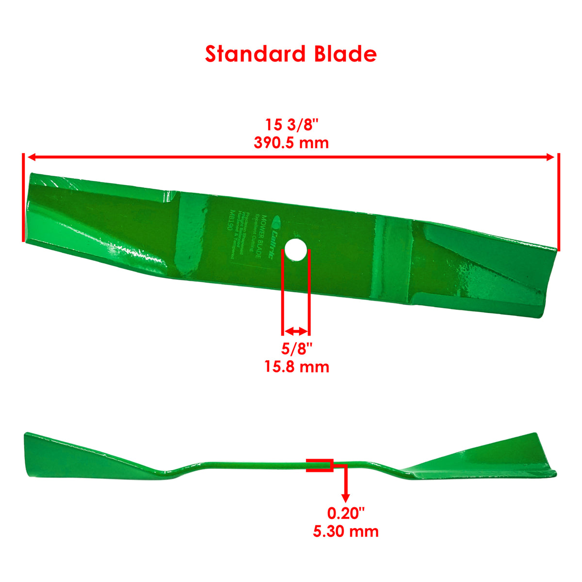 Standard Deck Blade 15 3/8 x 5/8 Circle Hole for Gravely (44 in)
