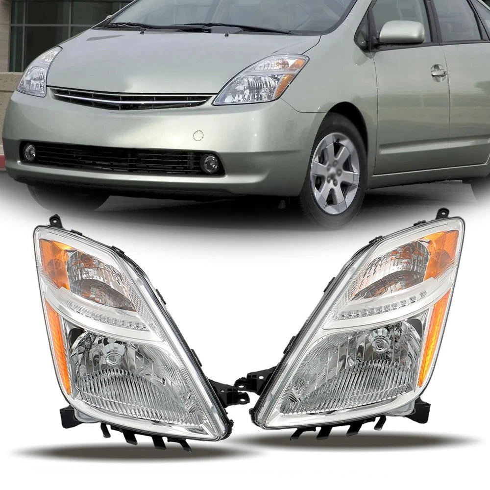 Pair Halogen Headlight Assembly for Toyota Prius (2006–2009)