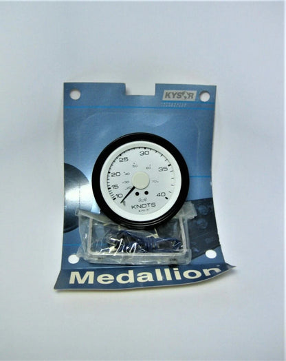 Medallion SS-124-30W Gauge Kit for 0-40 Knots, White Face, Black Bezel