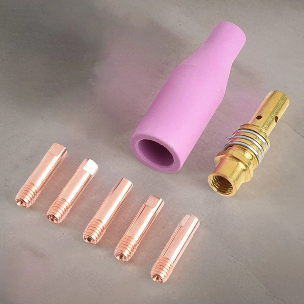 7PCS Gas Nozzle and Contact Tips for MIG Torch 15AK (Replacement)