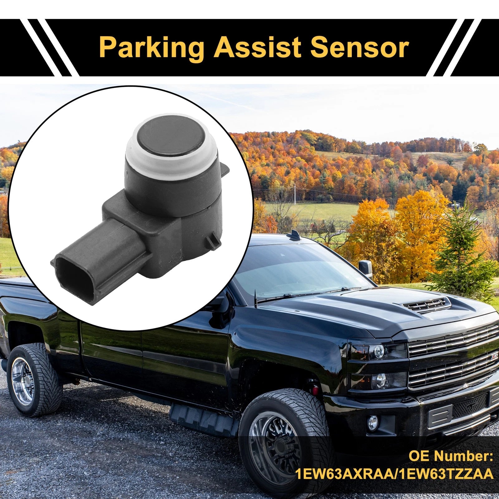 4 Pcs Bumper Reverse Backup Parking Sensor Replacement for Ram 1500 2500 3500 (2010–2024)