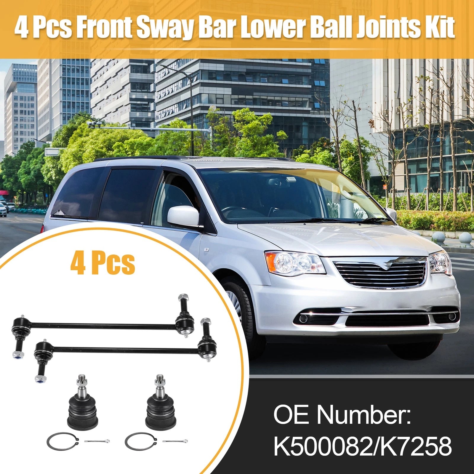 Front Sway Bar Links Lower Ball Joints Set for Dodge Grand Caravan (2005–2020)