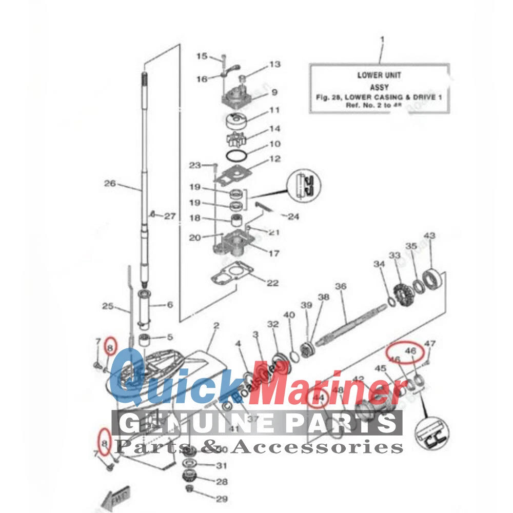 Propeller Shaft Seal Kit for Yamaha (93101-20M07, 93210-60MA3)
