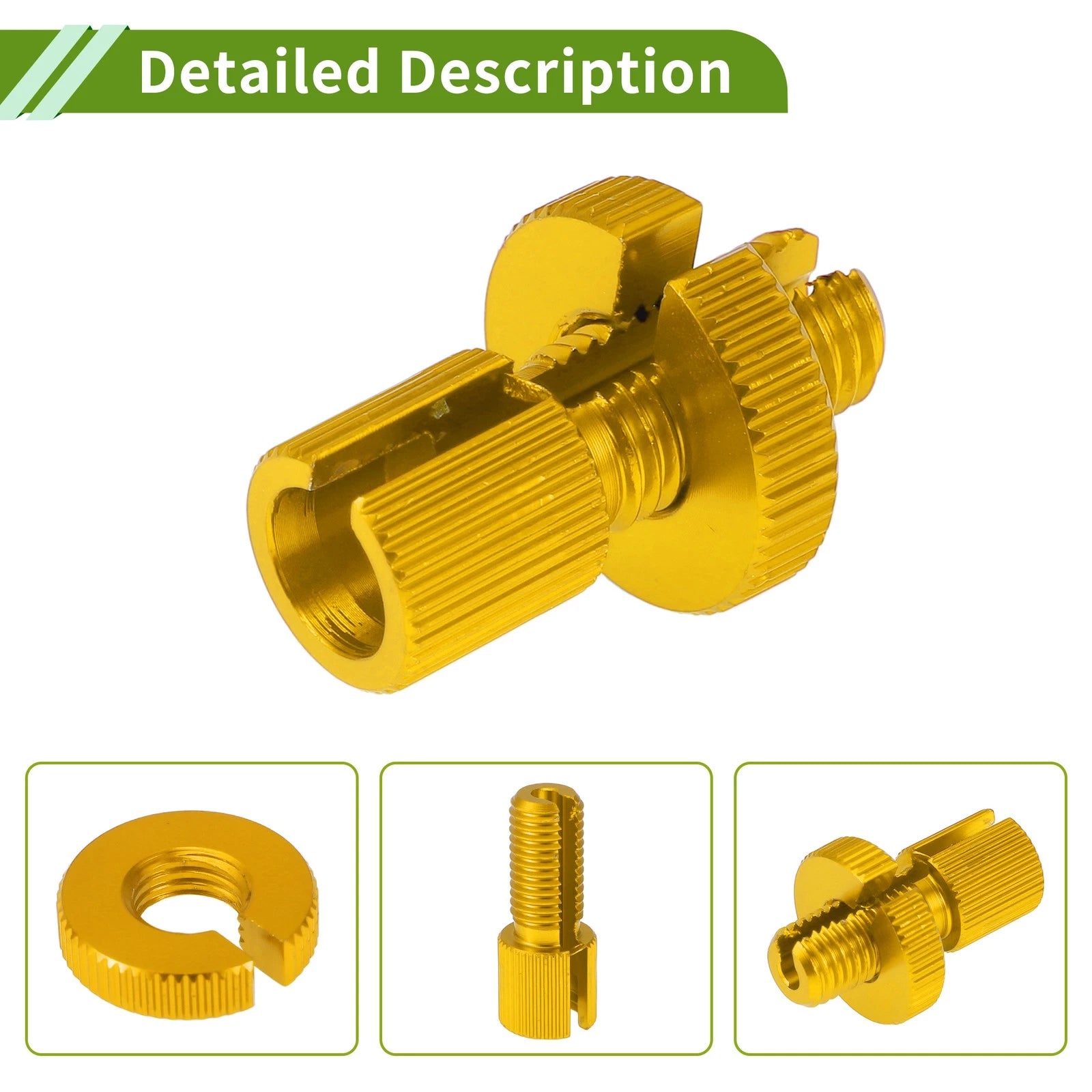 Clutch Brake Cable Adjuster Screw Kit for Motorcycle M10 Aluminum (Gold)