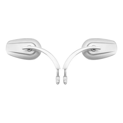 Satin Chrome Large Rear-View Mirrors for Harley Touring Street Glide Softail
