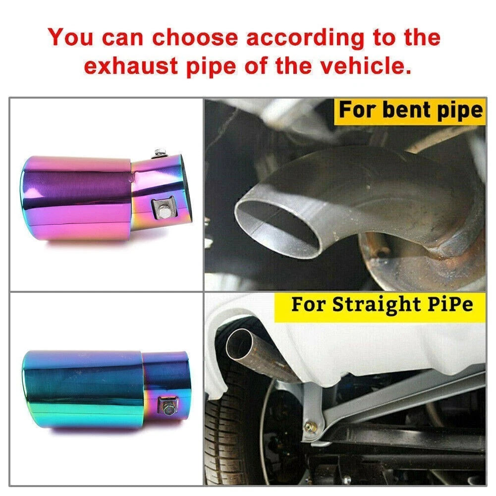 Universal Stainless Steel Round Exhaust Pipe Tail Muffler Tip
