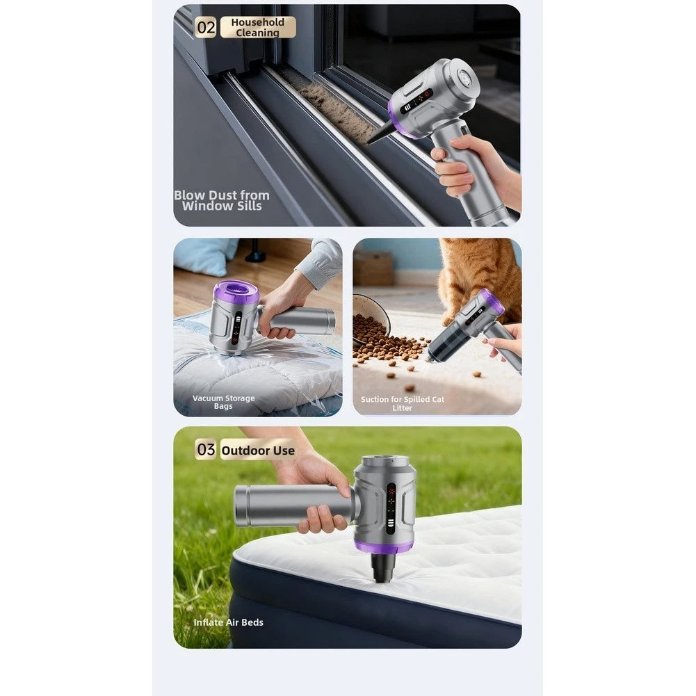 Portable Wireless Car Vacuum Cleaner with Blower Function for All Vehicles
