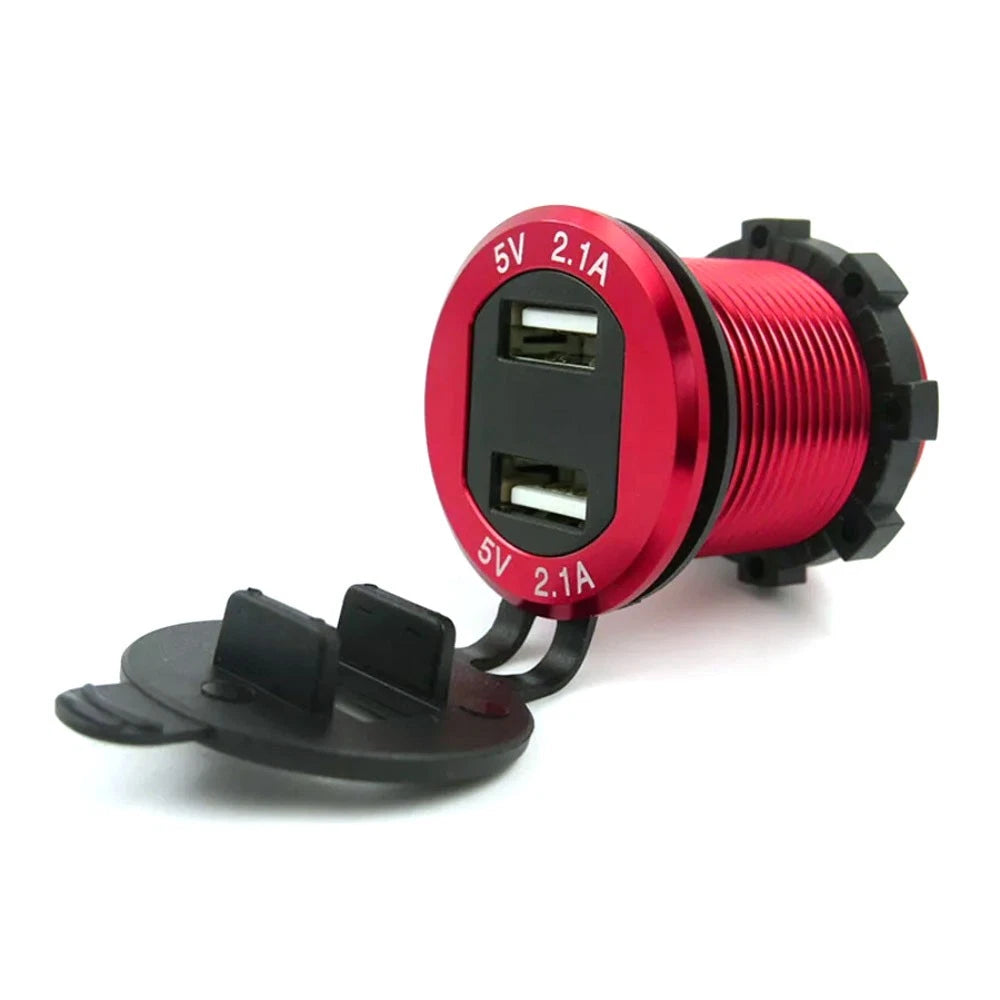 Dual USB Car Charger Adapter with LED Voltmeter for Universal Use