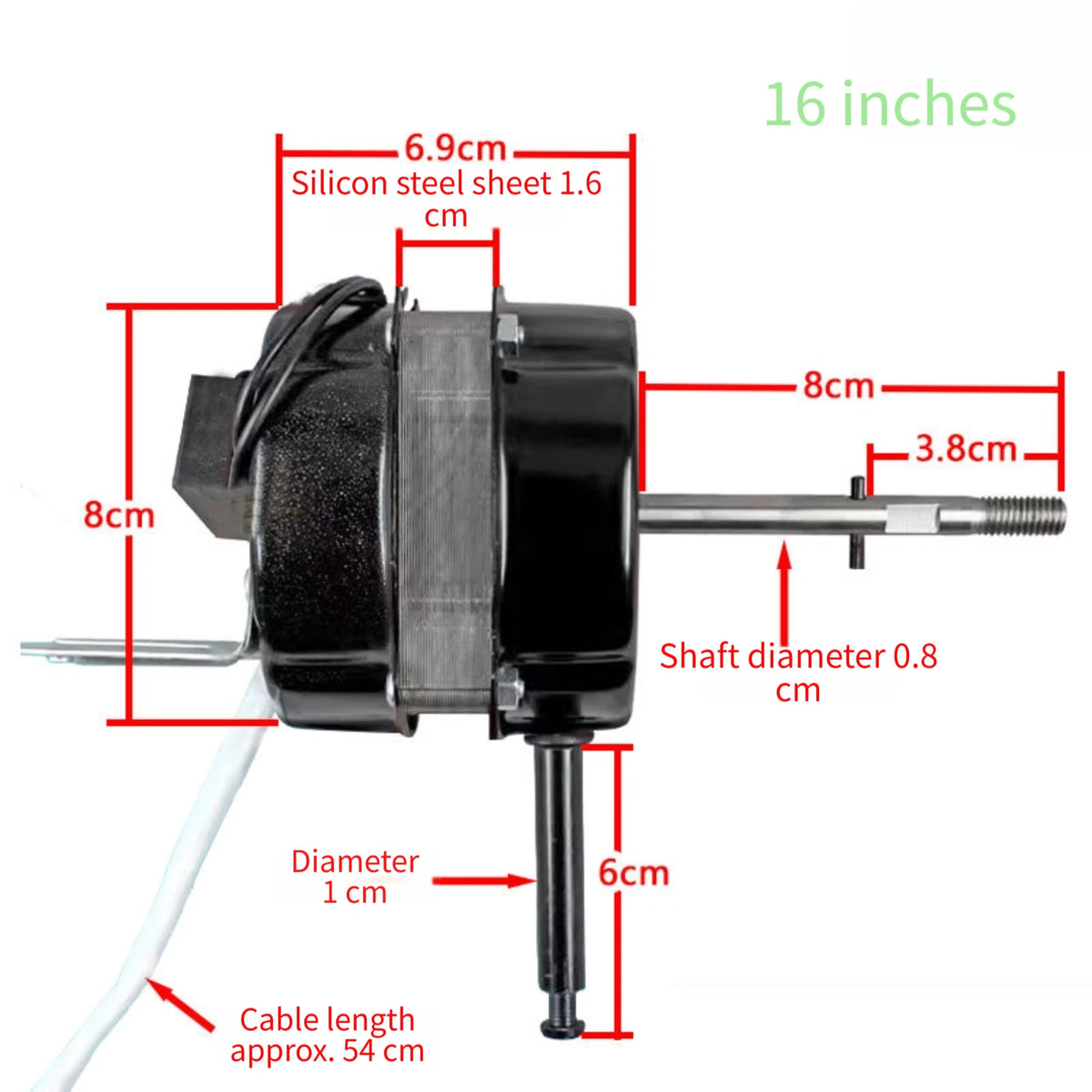 60W Remote Controlled Fan Motor for Ceiling Fans (16in, 18in)