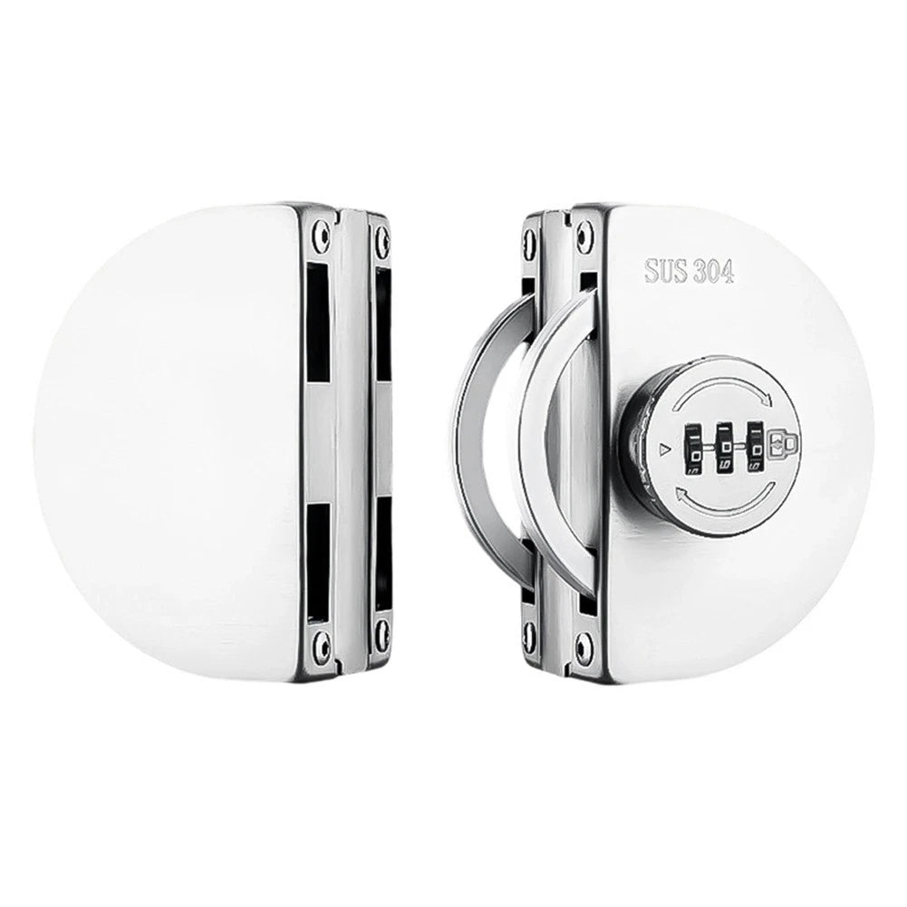 3-Digit Combination Frameless Glass Lock - Indoor/Outdoor Use