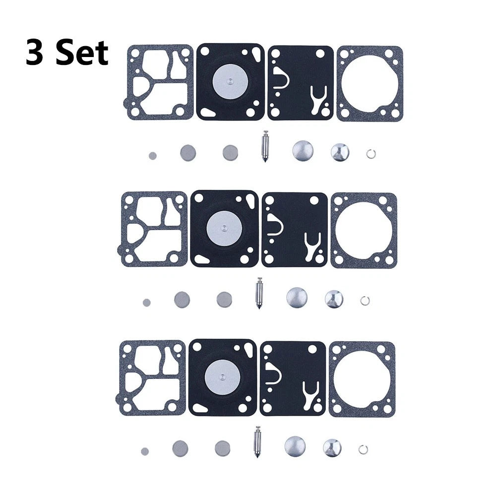 Set of 3 Carburetor Repair Kits for McCulloch Mac 140 130 110 (Walbro K1-MDC)