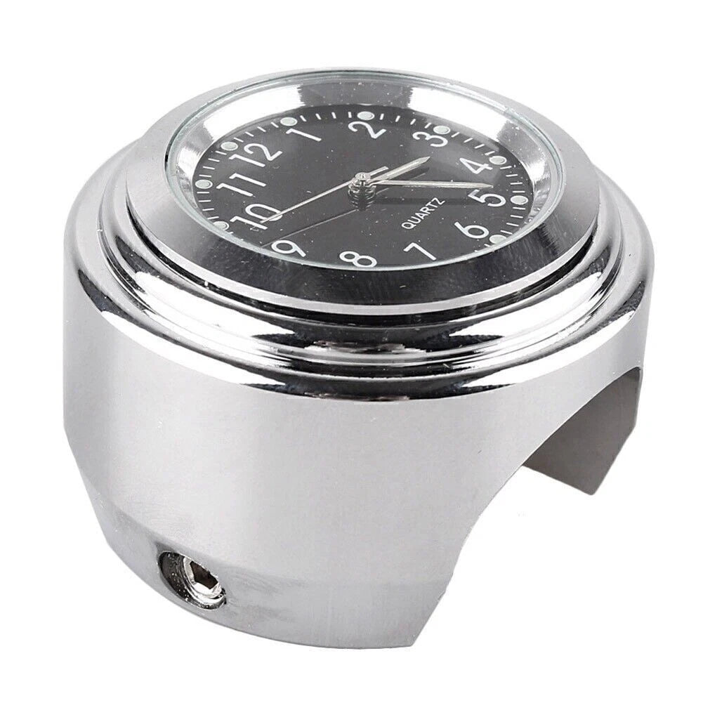 1X Motorcycle Handlebar Clock for Universal Fit 7/8"~1" Handlebar Chrome