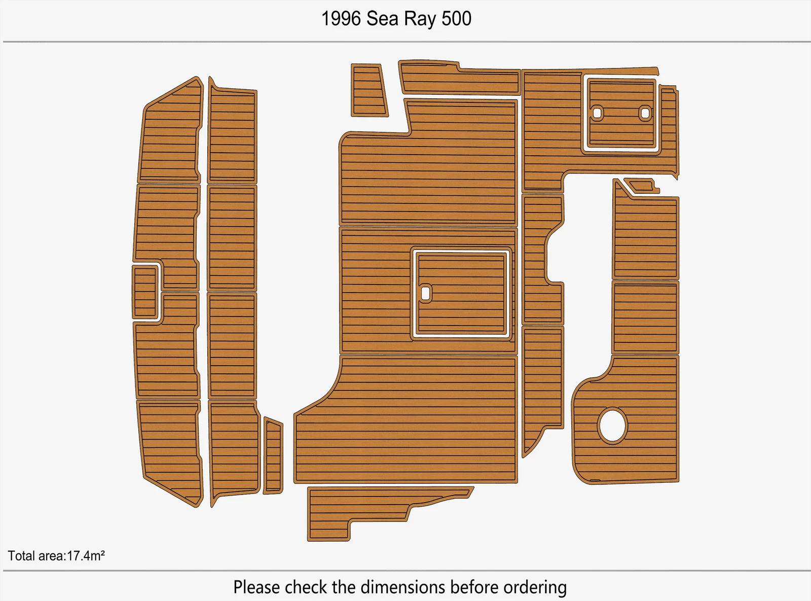 EVA Faux Pad Flooring Mat for Sea Ray 500 (1996)