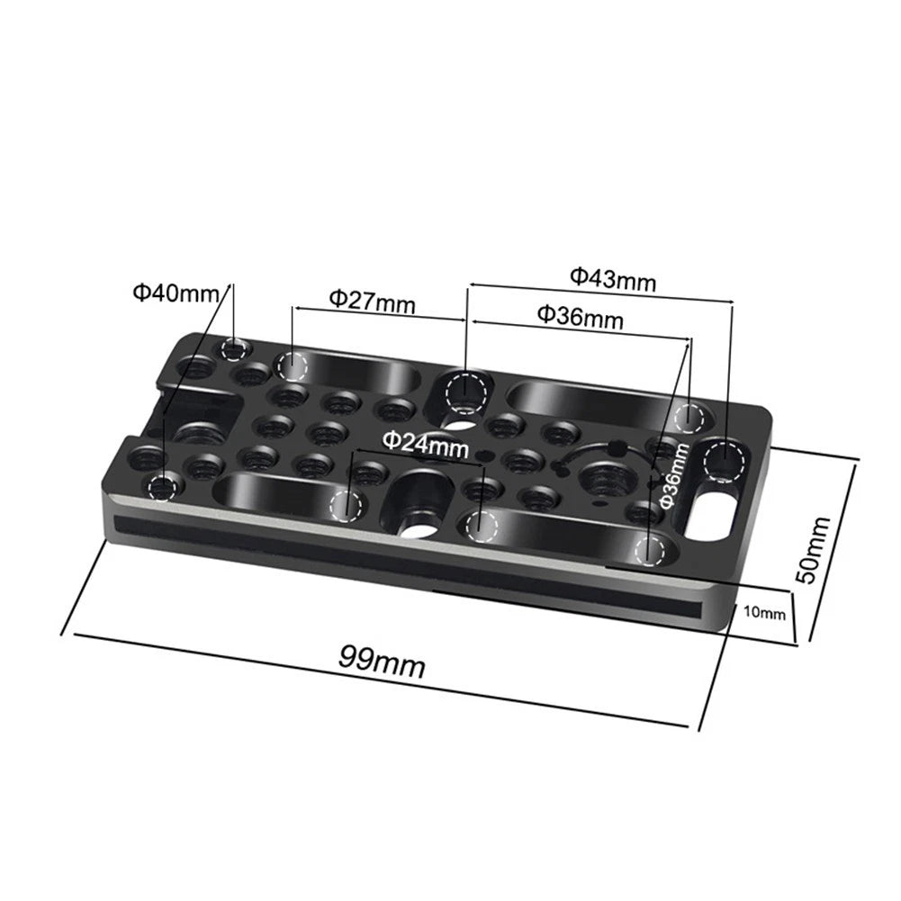 Multi-Purpose Switching Plate for ARRI Cold Shoe (1/4, 3/8)