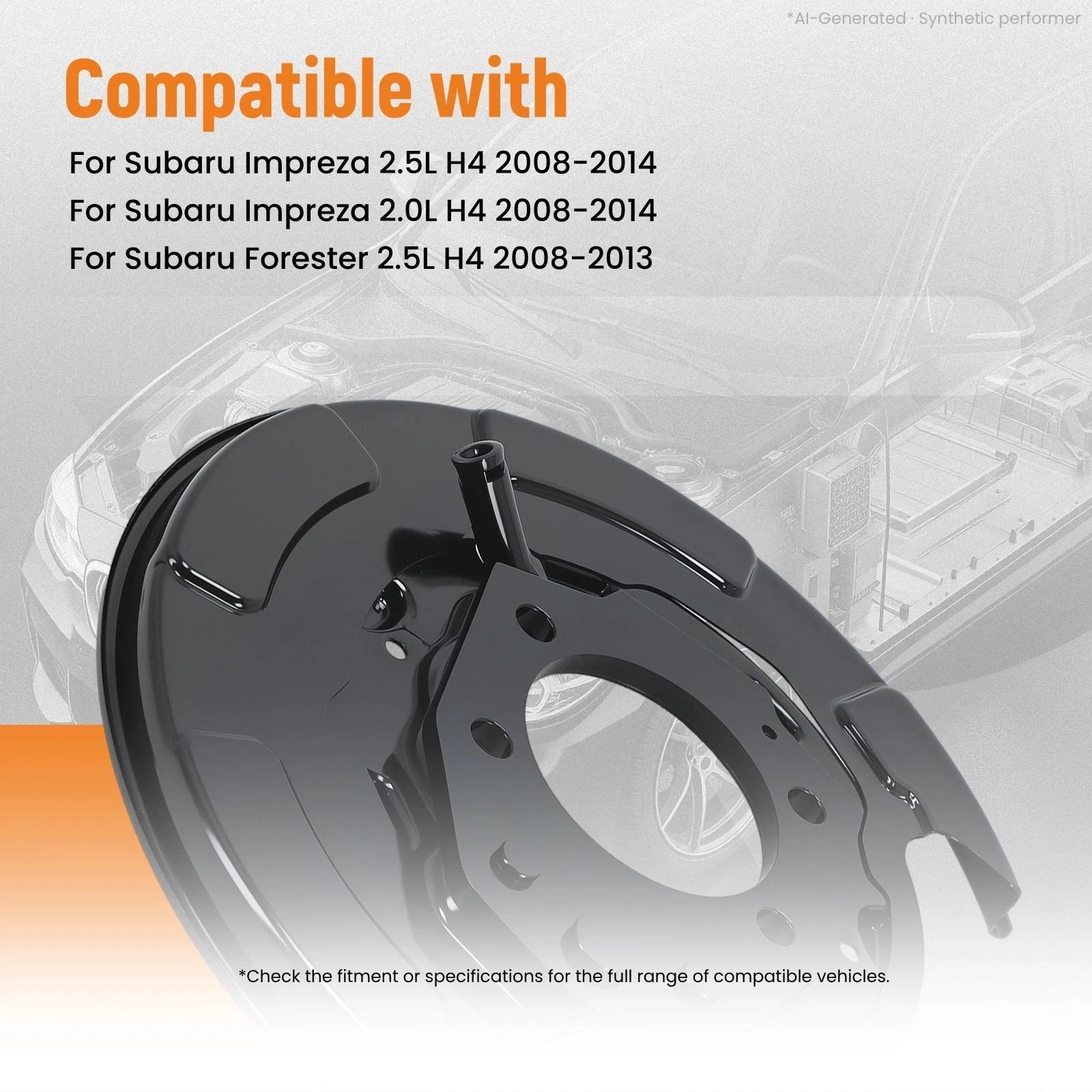 Rear Left Disc Brake Splash Shield for Subaru Forester (2008–2013) 26704FG010
