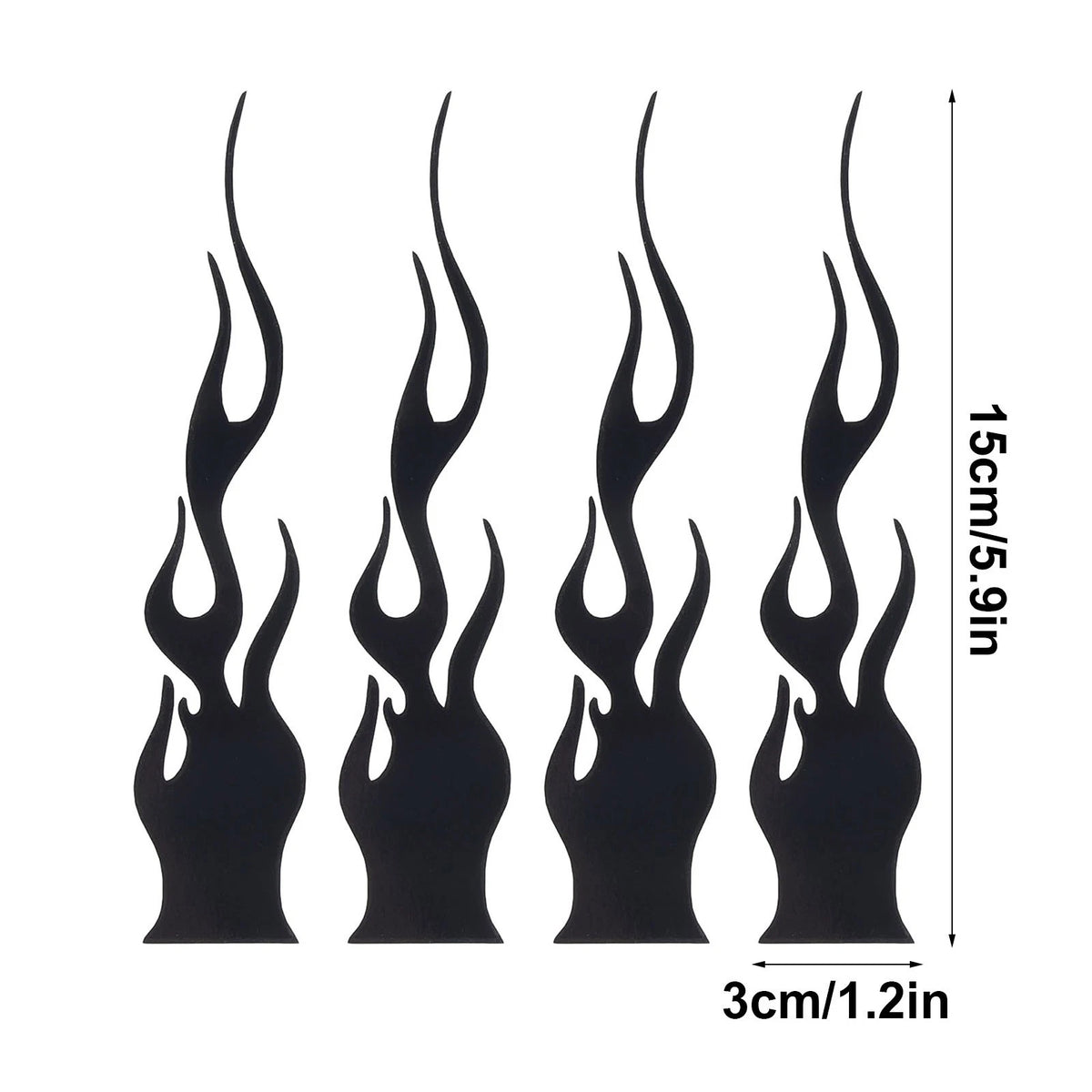 Set of 4 Flame Car Stickers for Car Decoration