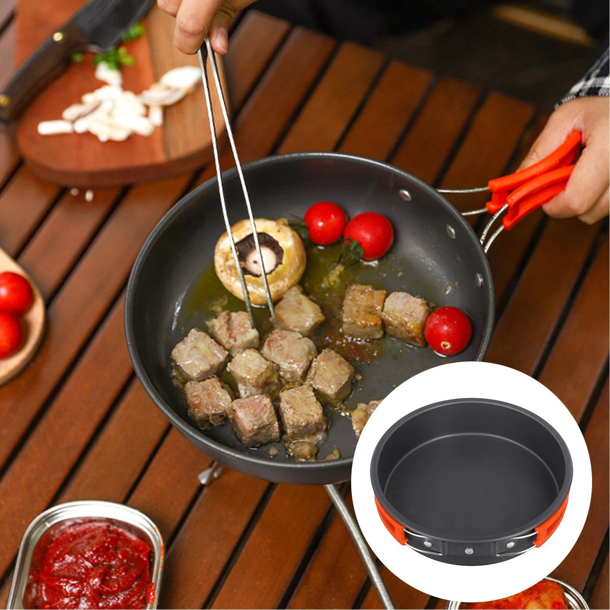 Foldable Cooking Pan for 23 People - Portable & Compact Design