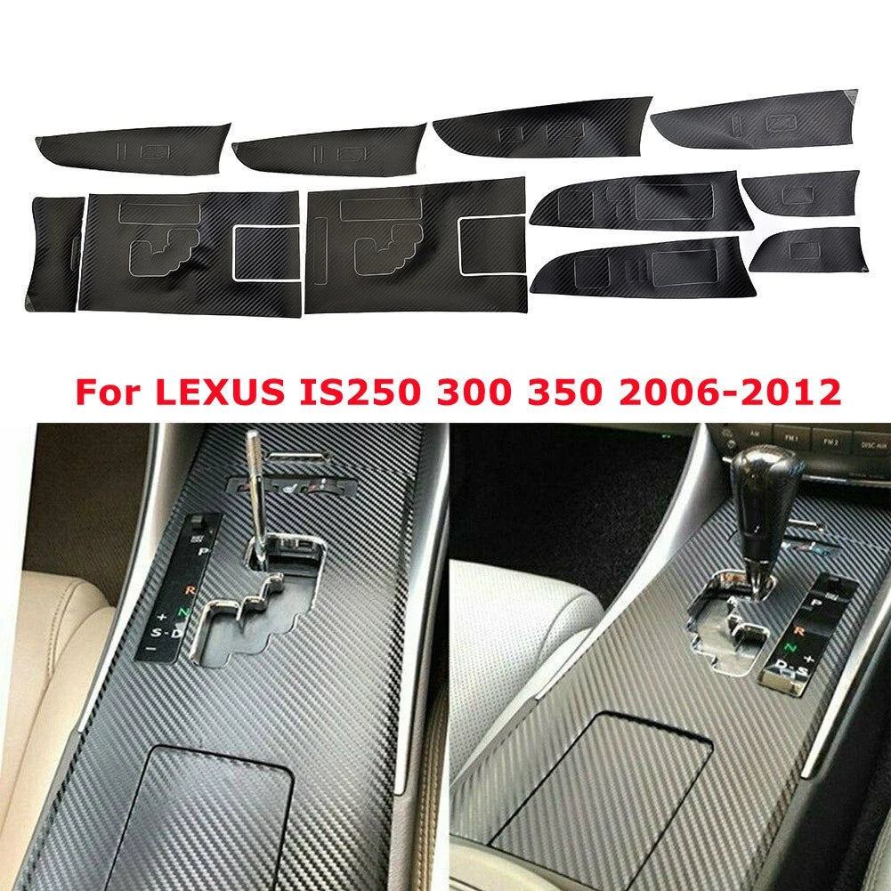 Set of 7 Car Interior Stickers for Gear Shift Box Panel Replacement
