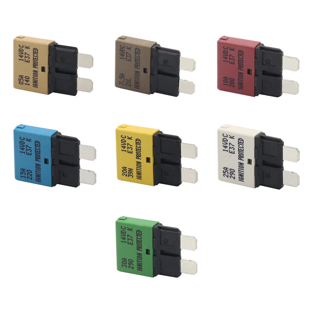 12V Auto Reset Circuit Breaker with Fuse Holder Kit for Universal Applications