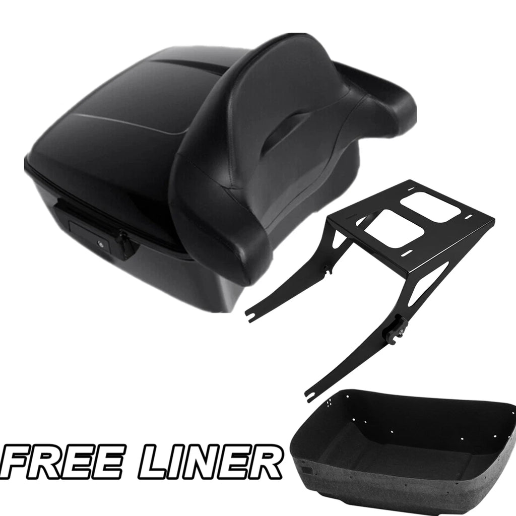 Trunk Backrest Pad Mount Rack for Harley Fat Boy FLSTF (2008–2016)