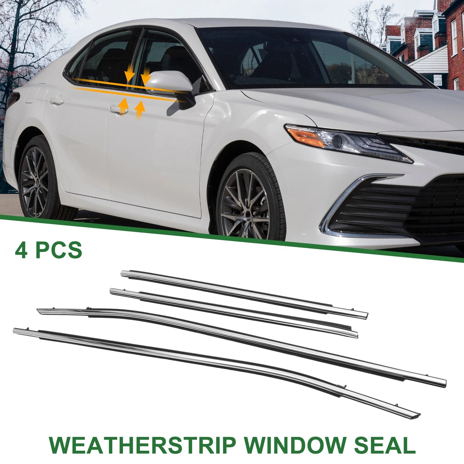4pc Window Weatherstrip Seal Replacement for Toyota Camry (2018–2018)