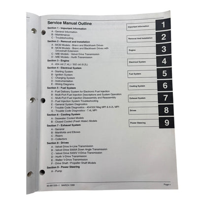 Service Manual #23 for Mercury MerCruiser GM V8 454/502 cid (90-861326--1)