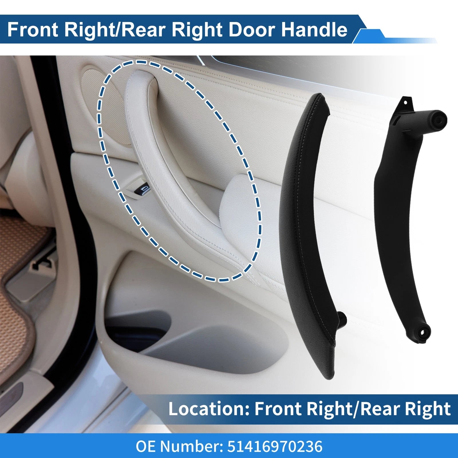 Inner Door Panel Handle Replacement for BMW X5 X6 E70 E71 E72 (2007–2013)