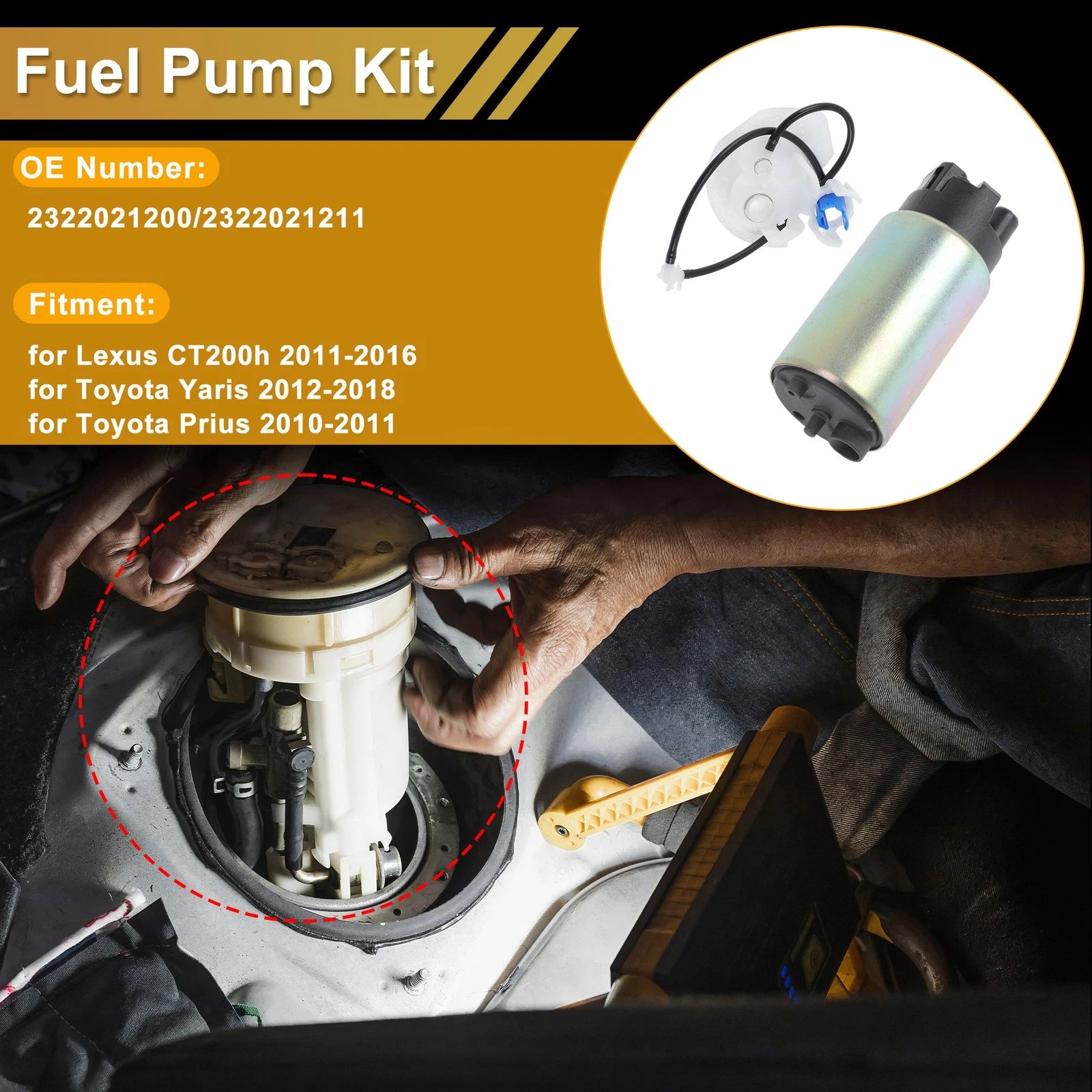 Fuel Pump Replacement for Lexus CT200h (2011–2016) Metal Electric Set